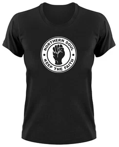 Northern Soul Music Logo Donna T-Shirt Keep The Faith Skinhead SHARP Vinyl - Bild 1 von 1