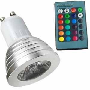 Lampadina faretto incasso led GU10 3W RGB Multicolore con telecomando multicolor - Foto 1 di 8