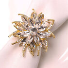 Bling Crystal Napkin Ring Flower Shape Serviette Buckle Home Wedding Decor