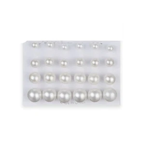 Pearl Stud Earrings Set Bridal Simulated Pearl Earrings for Women Girls White Pe - Picture 1 of 7