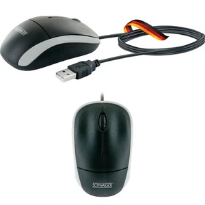 Computer Maus 3 Tasten PC kabelgebunden USB Rechts Links 1000dpi schwarz - Bild 1 von 5