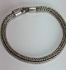 Vintage Poland 925 Sterling Silver Vintage Snake Byzantine Chain Bracelet 7 3/4"
