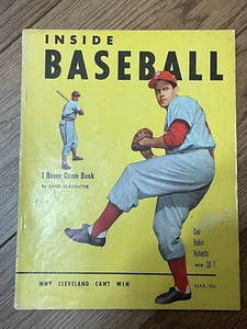 Inside Baseball Magazine marzo 1953 Enos Slaughter & Robin Roberts in copertina - Foto 1 di 8