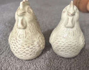 Ensemble salière et poivrière vintage coq poule poulet blanc bantam JAPON - Photo 1/5