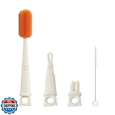 Kit de cepillo de limpieza de silicona 4 en 1 - Juego de cepillo de biberón para biberón Foto 1 de 4