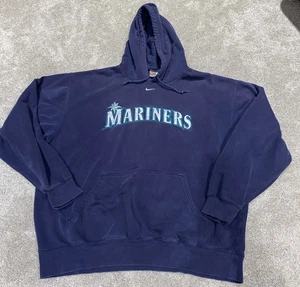 Vintage Y2K Nike Seattle Mariners Blue Hoodie Size XXL MLB PNW Baseball - Picture 1 of 6
