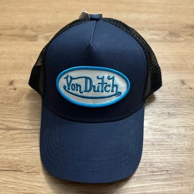 Parche de camionero de malla a presión gorra Von Dutch talla única azul marino Foto 1 de 4