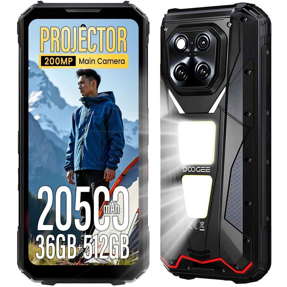 5G DOOGEE V MAX Play Projektions Outdoor Smartphone 36GB+512GB Android Handy