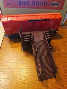 Marx Operating Cattle car with Ramp Missouri Pacific Lines IGN # 54099 O-27  - Picture 1 of 11