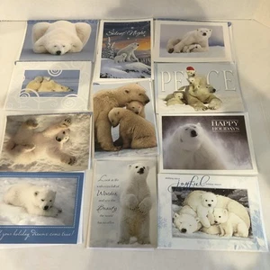 Lote De 18 Tarjetas De Felicitación Navidad Vacaciones Con Sobres Oso Polar Algunos Dupes - Imagen 1 de 12