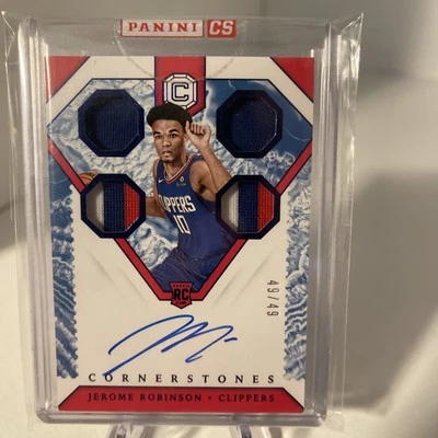 2018-19 Panini Cornerstones Quartz /49 Jerome Robinson Rookie RPA Bookend Auto - Image 1 of 2