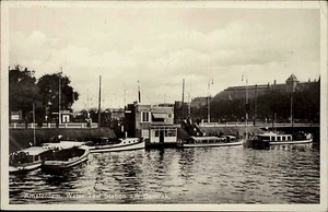 Amsterdam Niederlande Nederland 1938 Wasser Taxi Station Damrak Anleger Schiffe - Picture 1 of 1