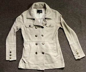 Hurley Double Breasted Fleece Soft Button Longline Fitted Comfy Jacket Size XS - Picture 1 of 10
