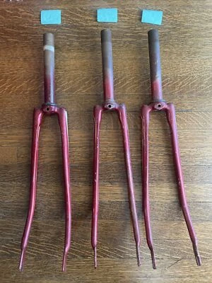 New-Old-Stock Vintage 40's SCHWINN Fork • 24" x 1-3/8" • Red.    (NJ) - Image 1 of 4