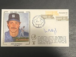 Don Mattingly First Day Cover Hand Signed Baseball Z-Silk Cachet 145 RBIS - Picture 1 of 2
