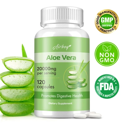 AIRBOY Cápsulas de Aloe Vera 20000mg - Salud Inmune, Limpieza Desintoxicante, Apoyo Digestivo