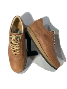 CANYON Styled in France Mens Size 9.5 (43) Leather Top Walking Sneakers in Tan - Picture 1 of 9
