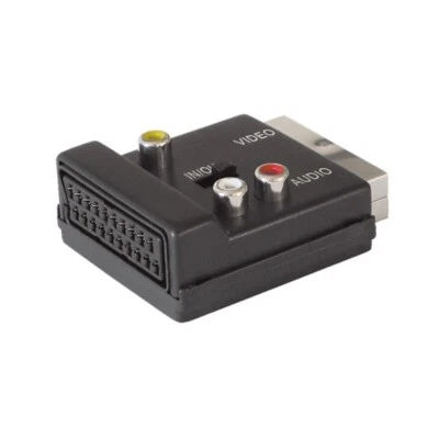 Scart-Adapterstecker, In/Out umschaltbar, 3x Chinch + S-VHS Buchse, Adapter NEU - Bild 1 von 2