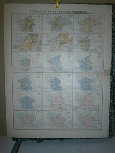 Carte 19° couleur Grand format Formation du territoire Français - Imagen 1 de 1