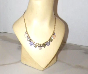 VINTAGE GLASS WORKS STUDIO FLORAL NECKLACE 18" - Imagen 1 de 9