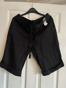 Ladies Lovely Black Cotton Summer Holiday Shorts Size 14 BNWT