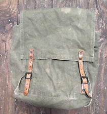 FSS BackPack Pack Ruck sack Army OD Green Canvas Forest Service Station Leather