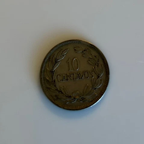 Ecuador 10 Centavos 1919 Nice Coin   XF Cover