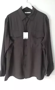 ZARA * NEW TAGS * SIZE L - 16 / 18 KHAKI LADIES UTILITY STYLE BLOUSE TOP RRP £34 - Picture 1 of 6