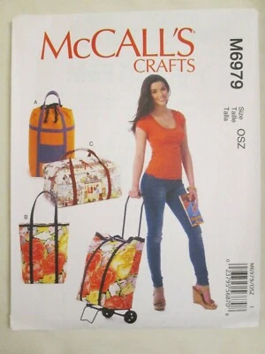 McCalls 6979 Lined Luggage Cart Bags Sewing Pattern Travel Accessories Totes UC - Image 1 of 2
