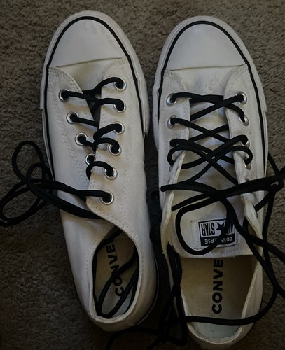 Scarpe Converse CT All Stars Patent Ox in pelle bianco lucido da donna taglia 8 5