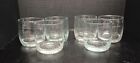 Vtg Set Of 6 Hand Blown Bubble / Seed Double Old Fashioned Rocks Glasses