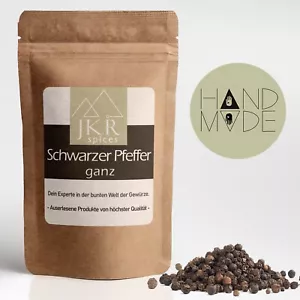 500g schwarzer Pfeffer ganze Körner Pfefferkörner für Pfeffermühlen natürlich - Bild 1 von 5