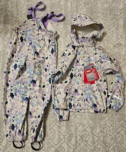 Helly Hansen Girls Bergen PU Rainset HEATHER AOP Size 6 - Picture 1 of 1