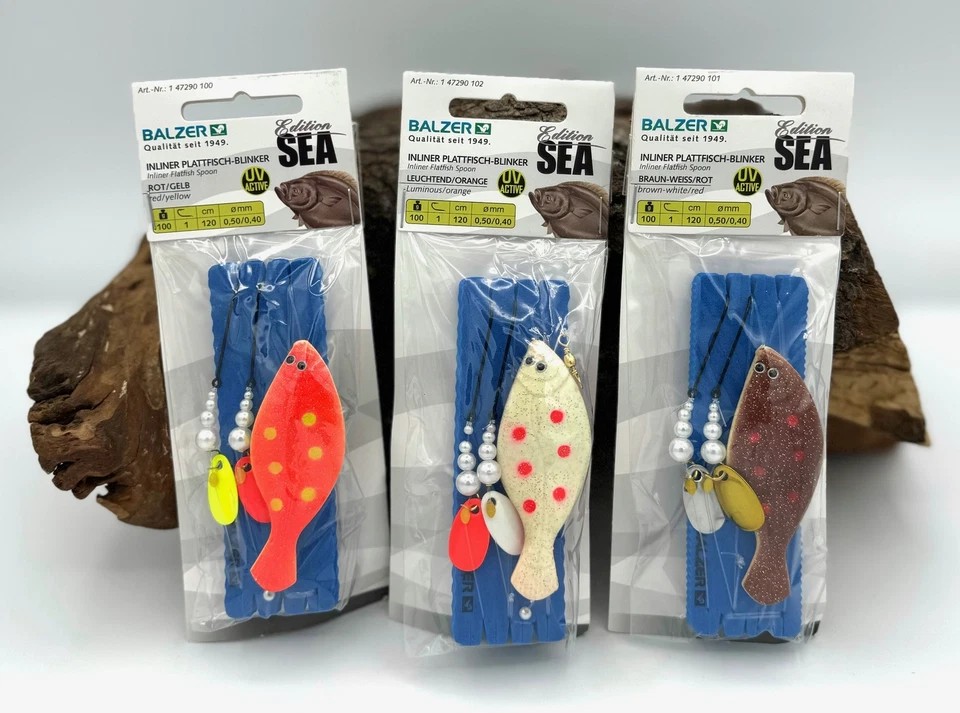 Balzer Edition Sea Plattfisch Blinker 3 Farben 100g UV Aktiv 120cm 0,50/0,40mm - Bild 1 von 1
