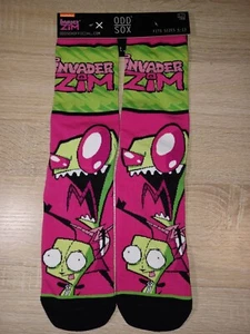 ODDSOX Invader Zim & Gir Crew Socks 6-13 New /w Tags Nickelodeon - Picture 1 of 3