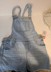 Cat & jack Girls' Shorttalls Jeans Neck square Sleevelees Light Wash Size XL - Picture 1 of 5