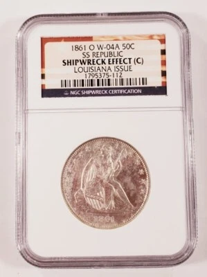 1861-O 50C W-04A SS Republic Louisiana Issue W/ Commemorative Booklet - Image 1 of 4