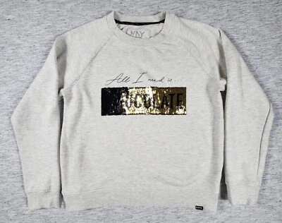 Suéter Marc New York Para Mujer Mediano Lentejuelas Brillantes "Todo lo que Necesito Es CHOCOLATE" Foto 1 de 4