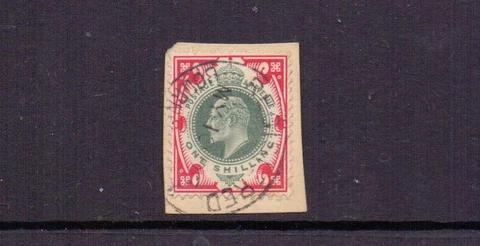 EDVII 1/- FINE USED - LIGHT BOURNEMOUTH REGISTERED CANCEL Cover