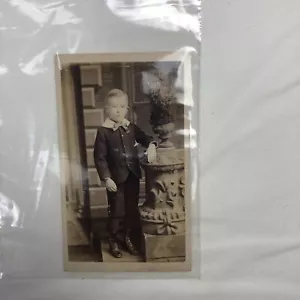 Carte De Visite Photo Card CDV Little Boy formal knickerbockers suit Antique B&W - Picture 1 of 2