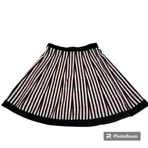 Lucy Paris Skirt, Junior M White/Black Stripes w/Red & Blue Accents, Knit *NWT* - Picture 1 of 10