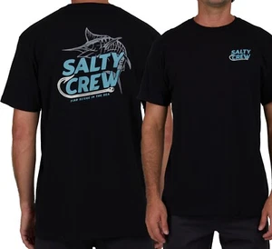 New Salty Crew Hook Up Premium Mens S/S Black T Shirt Tee RSLT-35 - Picture 1 of 2