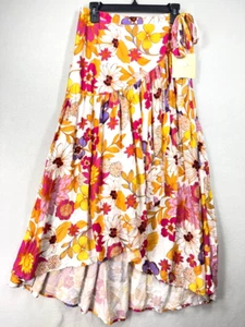 Cynthia Rowley Wrap Skirt High Low Size Medium Floral Tropical Resortwear NEW - Picture 1 of 14