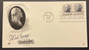 5¢ COIL STAMP #1213 NOV 23 1962 NEW YORK NY FIRST DAY COVER (FDC) BX4 - Picture 1 of 1