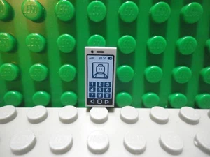 Lego 1 Light Bluish Gray 1x2 printed tile Cell Phone NEW - Picture 1 of 1