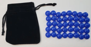 40er Set MASSIV BLAU Pfingste Glas Stein Spiel Stück Ersatzteil NEU - Bild 1 von 3
