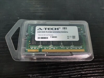 A-Tech 1GB PC2700 Laptop SODIMM DDR 333 MHz 200-Pin Notebook Memory RAM 1G 2700 - Image 1 of 2