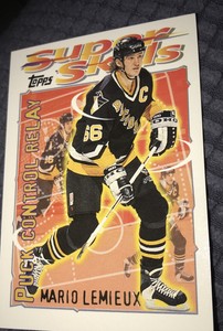 MARIO LEMIEUX, RARE ! 1996 TOPPS "SUPER SKILLS" CARD, WOW !
