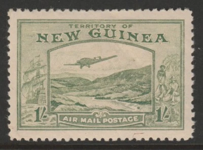 Nueva Guinea COMO NUEVO sg221 1939 Air 1 azul pálido-verde - curva de goma Foto 1 de 2