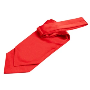 Red Mens Self-Tie Cravat Satin Plain Solid Casual Formal Wedding by DQT - Picture 1 of 2